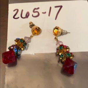 Topaz and Red Earring